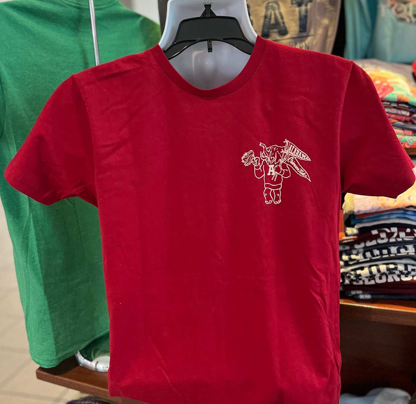 Alabama Crimson Tide T-Shirt - “Bryant Denny Stadium and Big Al” (Short Sleeve Crimson)