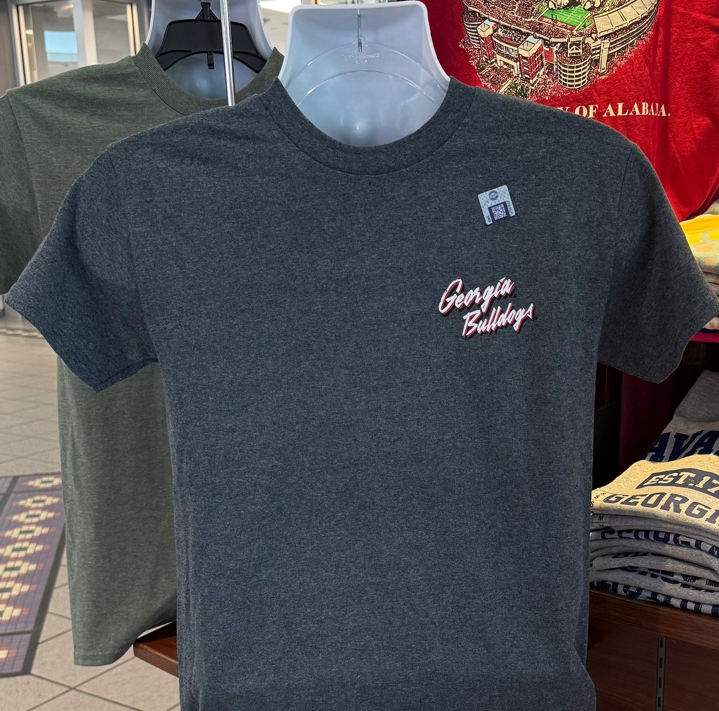 Georgia Bulldogs T-shirt - “Bulldog Sketch Graphic Tee” (Short Sleeve Charcoal Heather Gray)