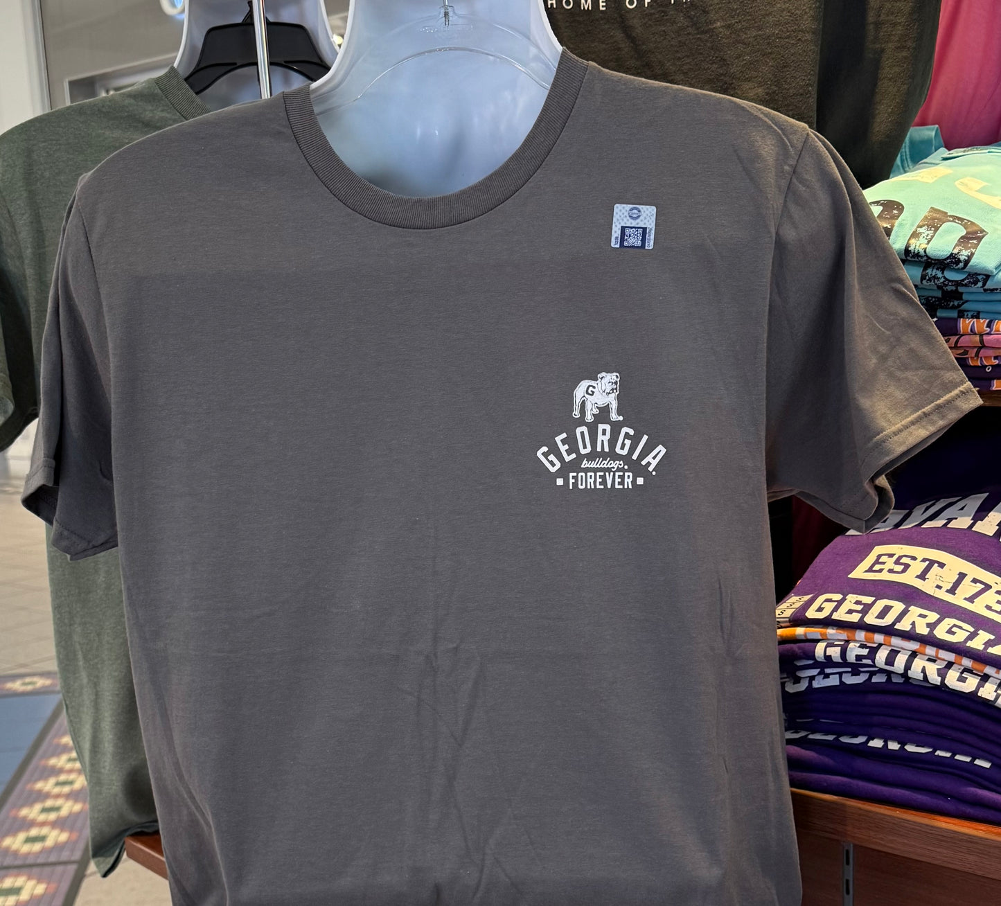 Georgia Bulldogs T-shirt - “It’s a great day for football, and a great day to be a bulldog Graphic Tee” (Short Sleeve Charcoal)