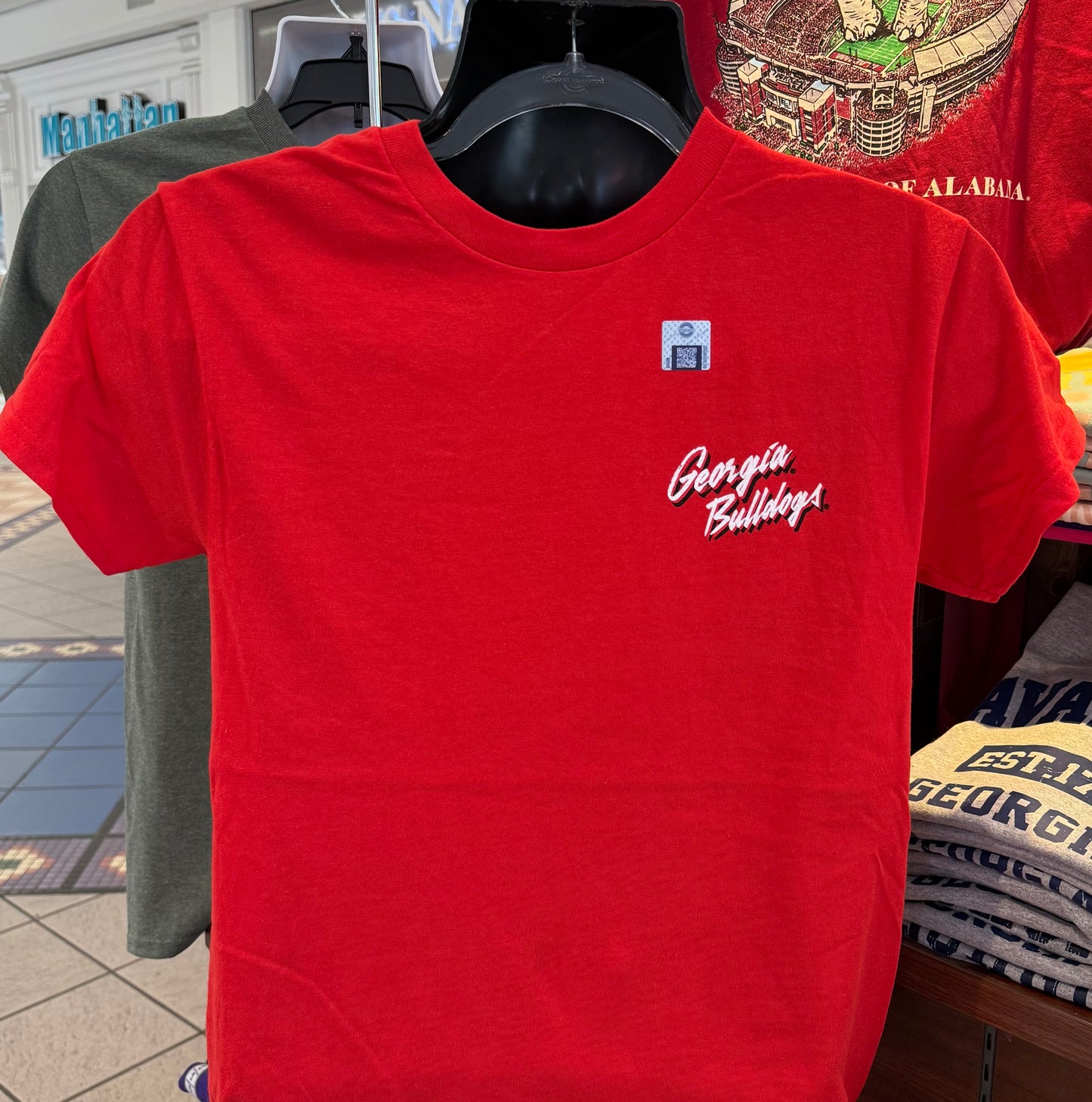 Georgia Bulldogs T-shirt - “Bulldog Sketch Graphic Tee” (Short Sleeve Red)