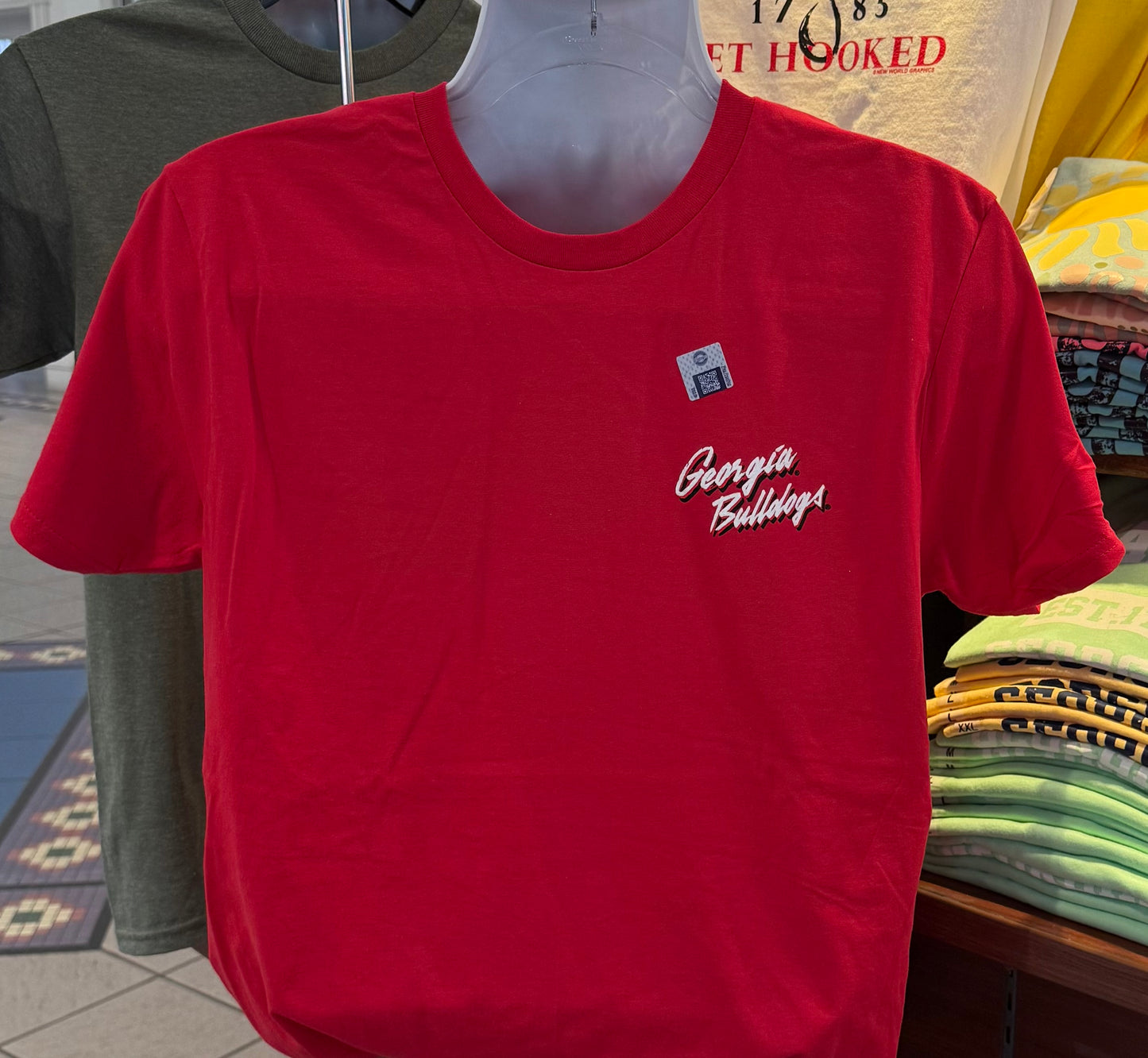 Georgia Bulldogs T-shirt - “Bulldog Sketch Graphic Tee” (Short Sleeve Red)