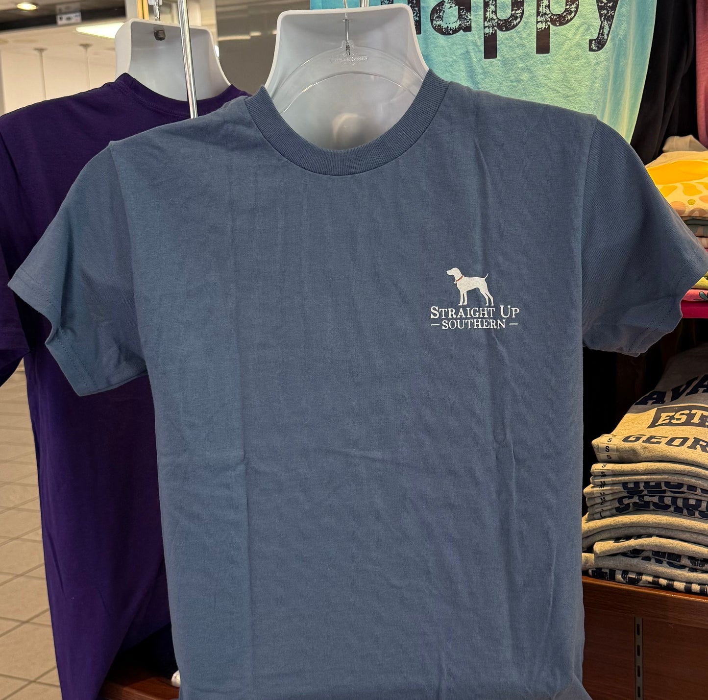 Straight Up Southern T-Shirt - Timber Buck (Short Sleeve Indigo)