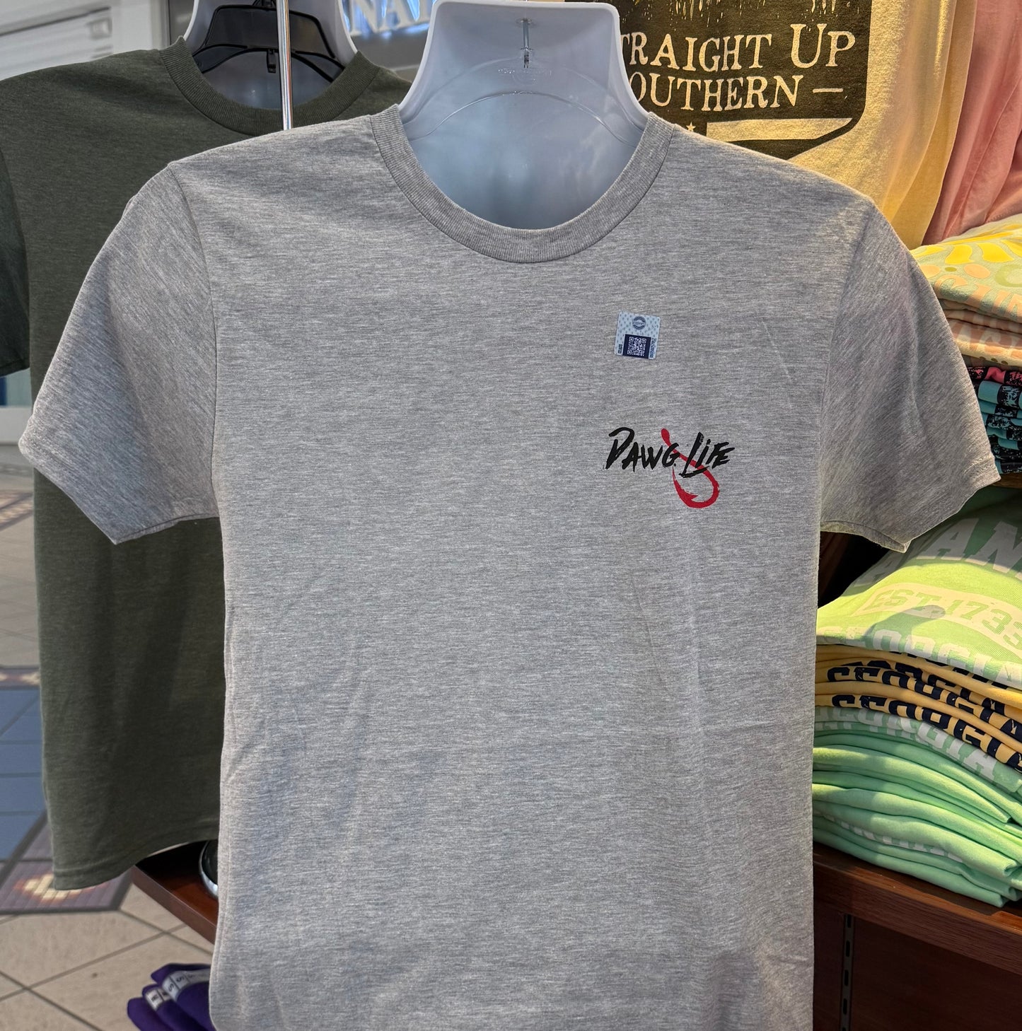 Georgia Bulldogs T-shirt - “Dawg Life, Get Hooked” (Short Sleeve Sport Gray)
