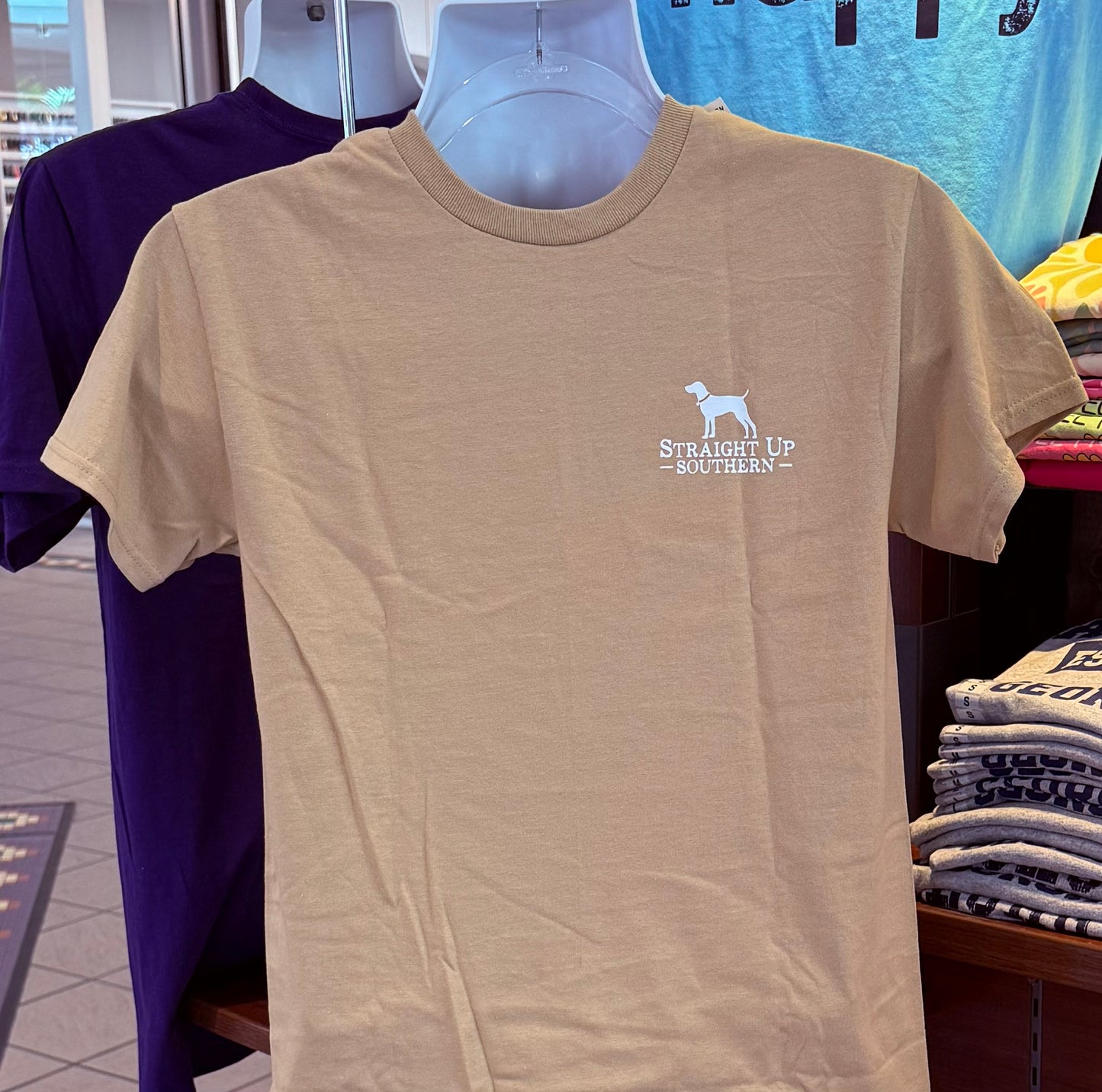 Straight Up Southern T-Shirt - Bred To Be Free (Short Sleeve Tan)