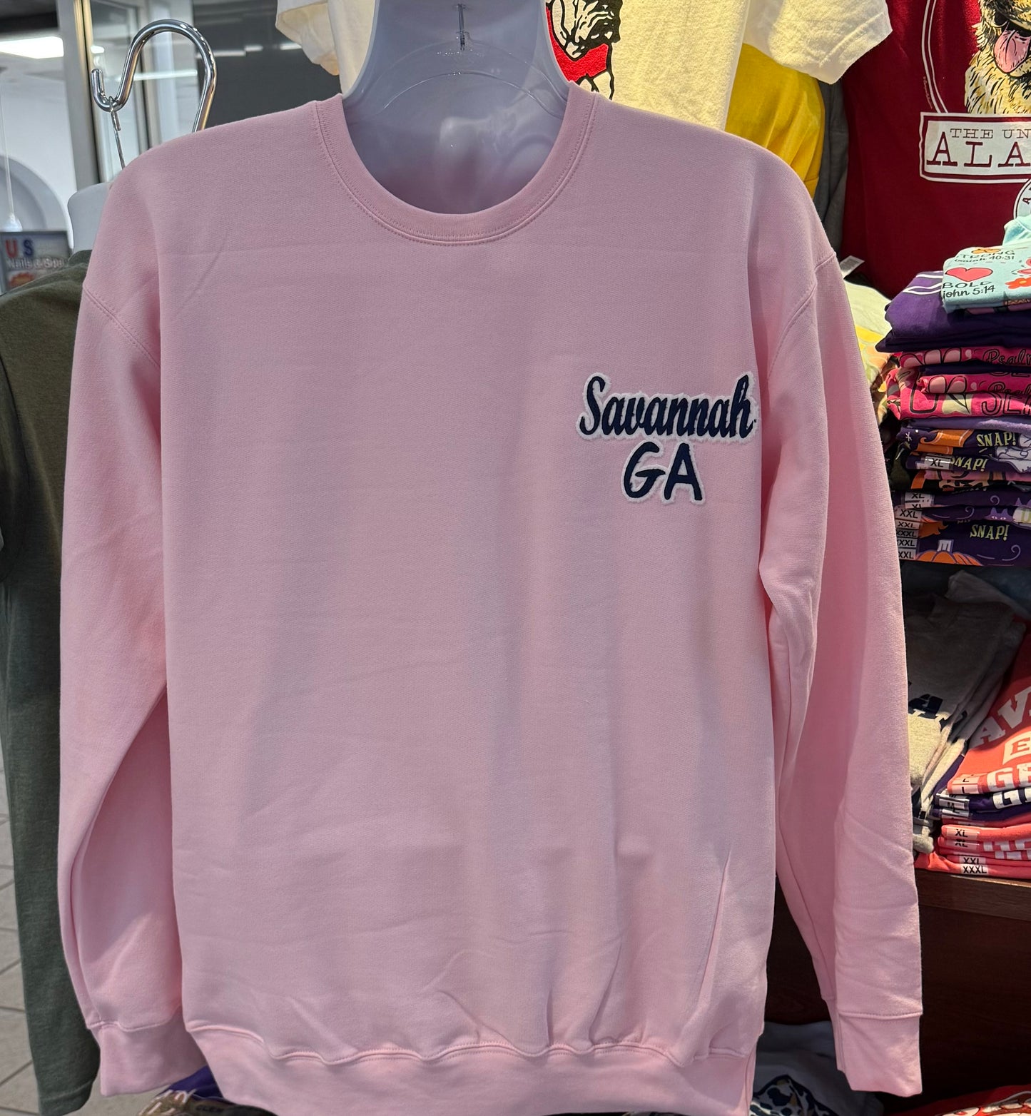 Savannah Historic Fleece Sweatshirt (Pink Crew)