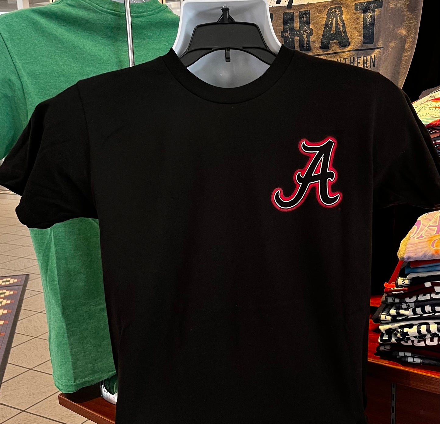 Alabama Crimson Tide T-Shirt - “Alabama Crimson Tide Neon Sign” (Short Sleeve Black)