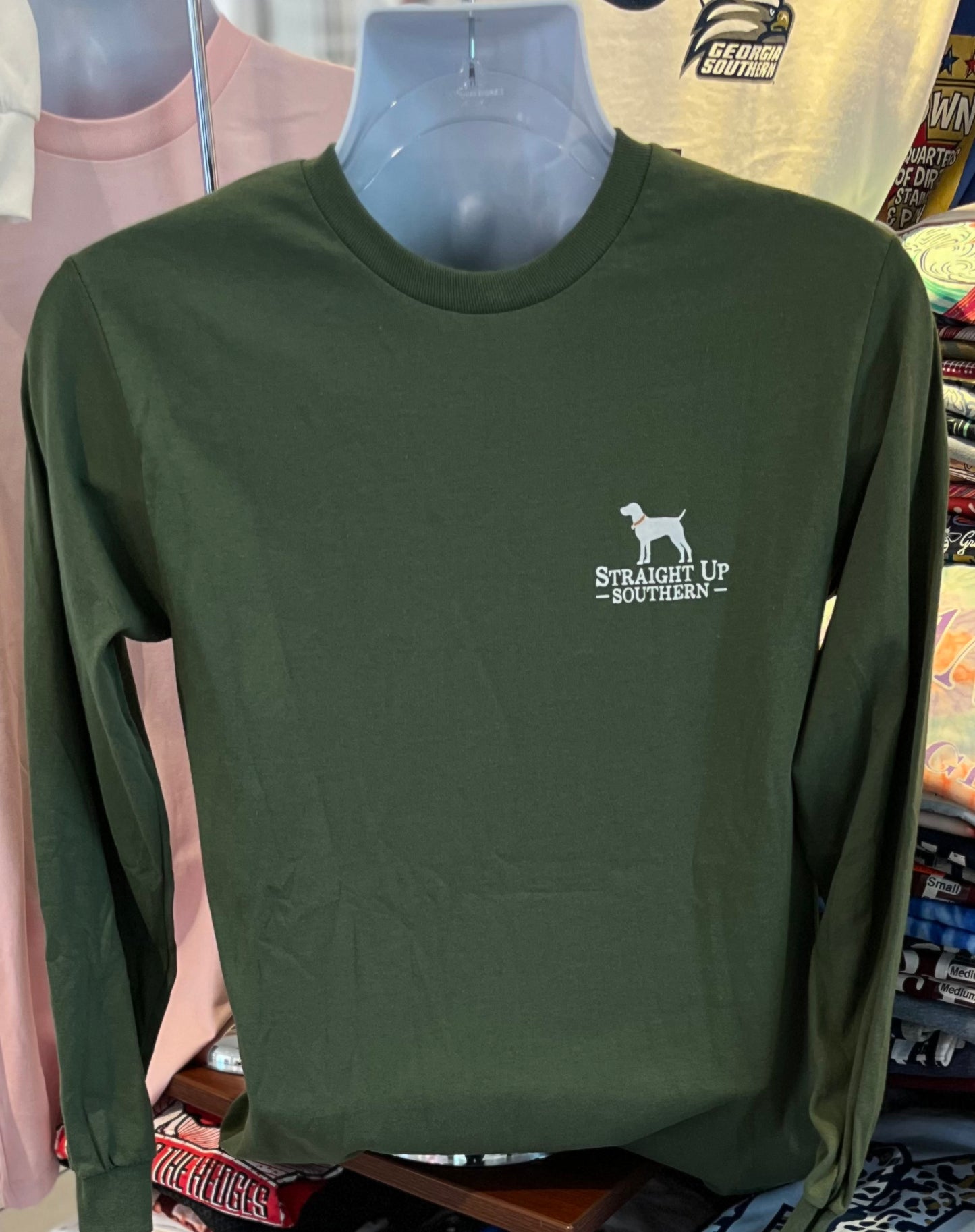 Straight Up Southern T-Shirt - “Majestic Trophy Buck”: Ain’t Nothing Better (Long Sleeve Military Green)