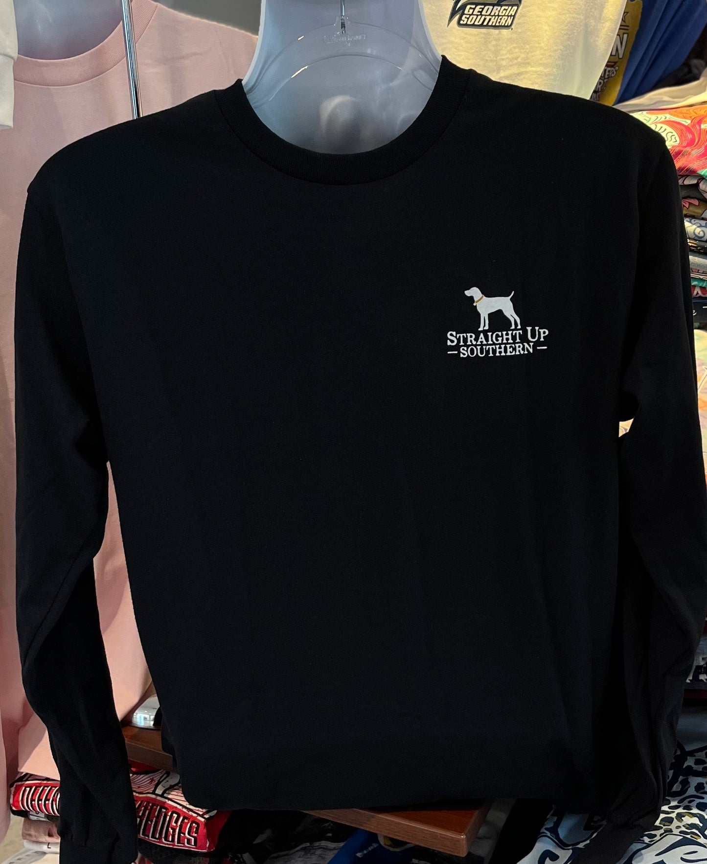 Straight Up Southern T-Shirt - “Camo Flag” (Long Sleeve Black)