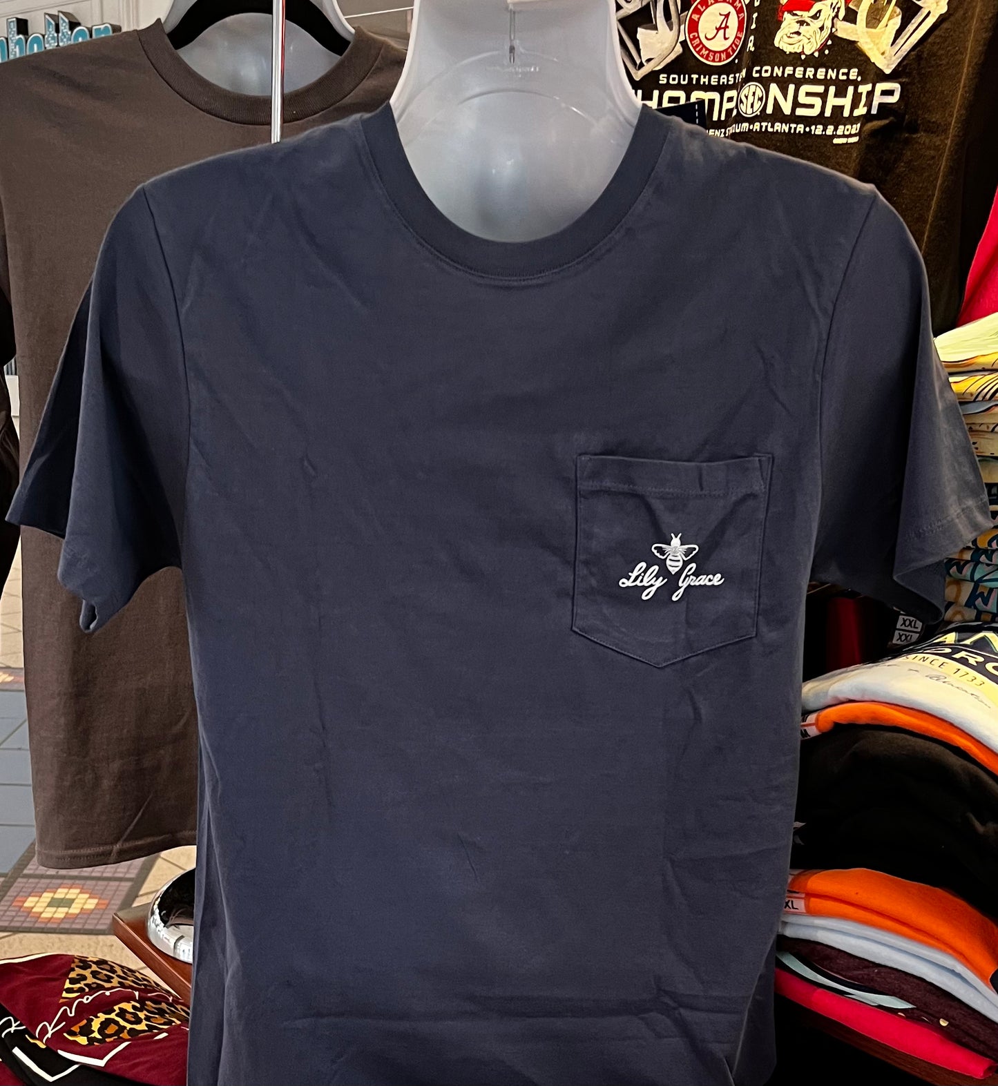 Lily Grace T-Shirt - “Whale Tail” (Short Sleeve Navy)