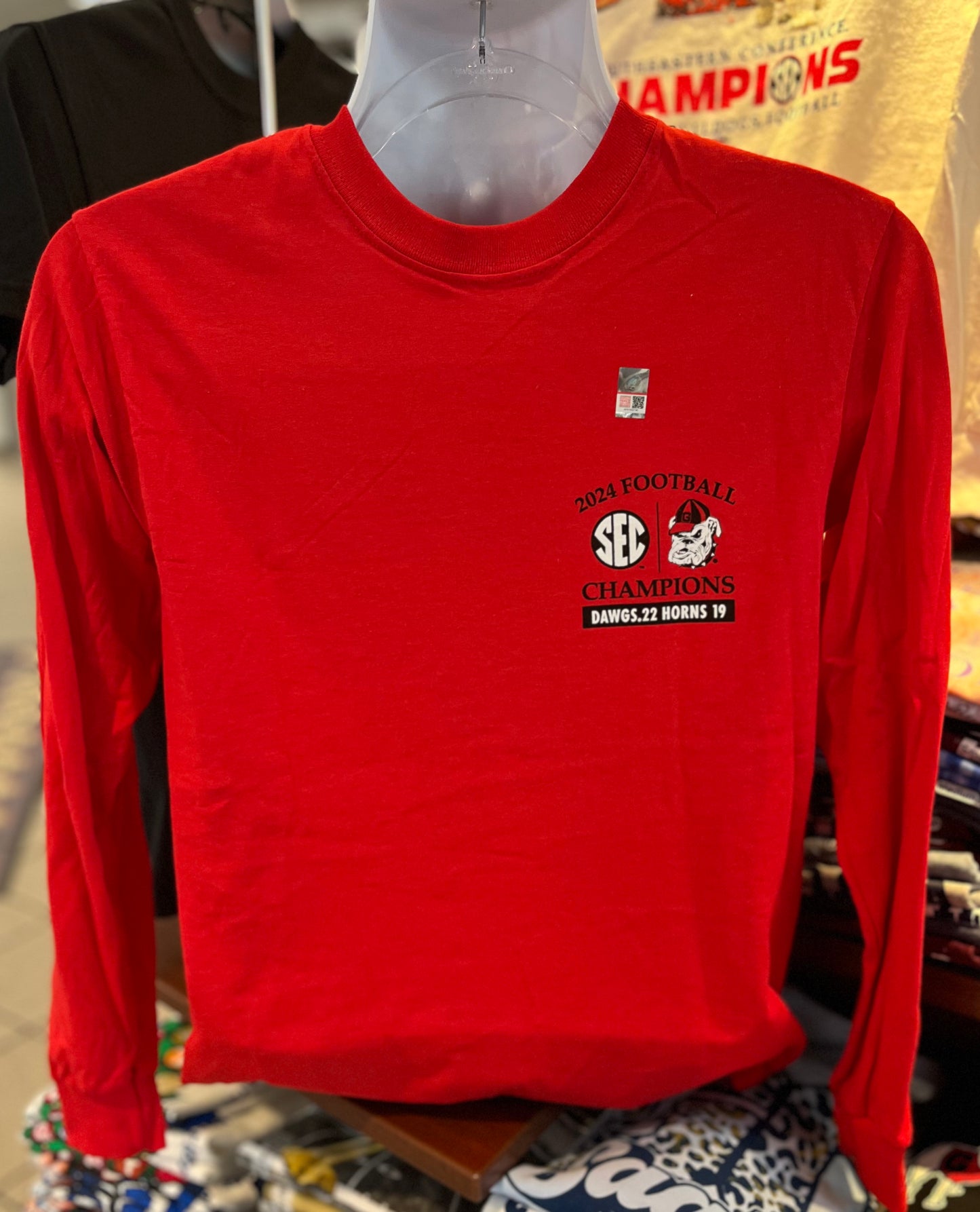 Georgia Bulldogs T-shirt - “2024 SEC Champions Season Recap Tee” (Long Sleeve Red)