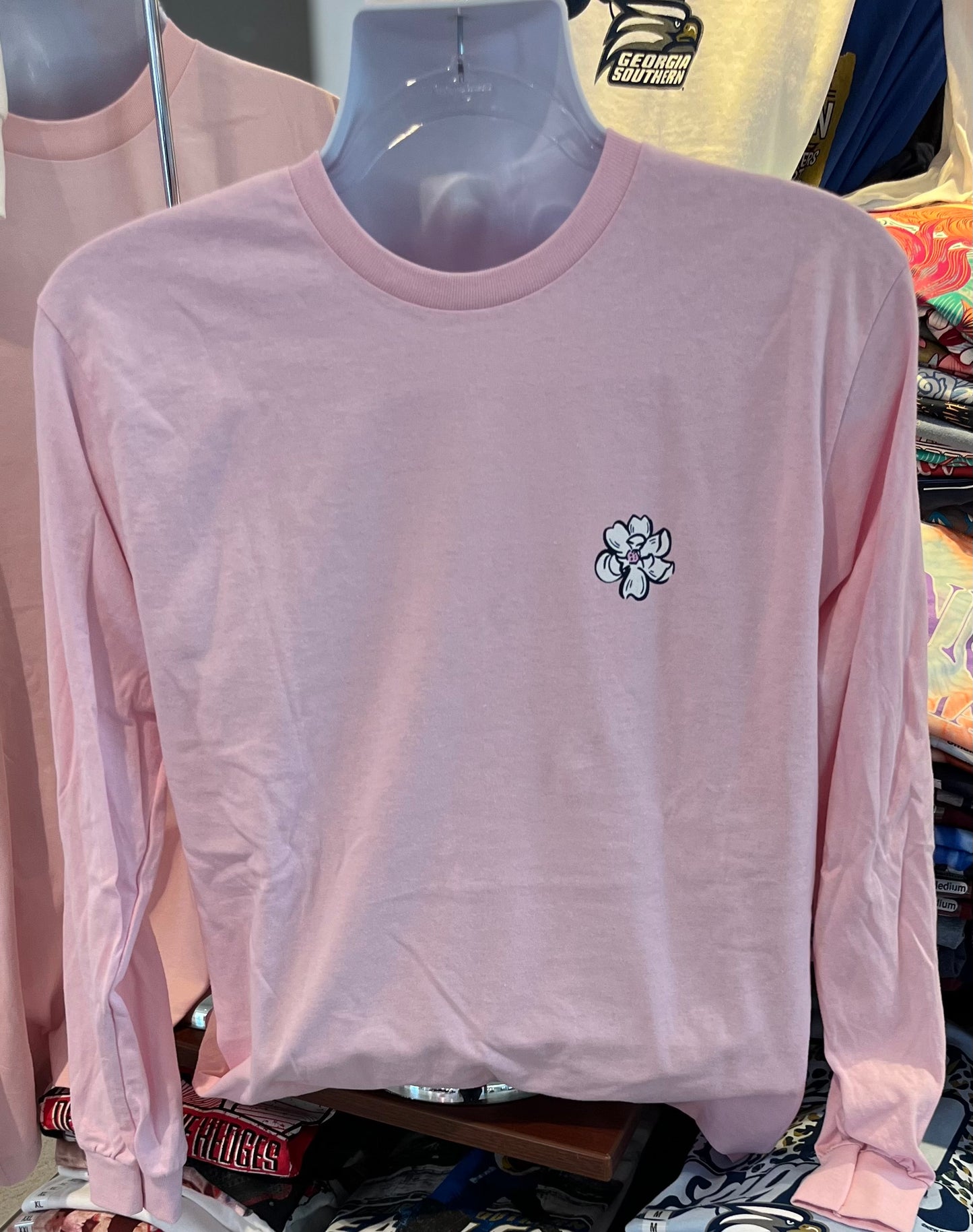 It’s A Girl Thing T-Shirt - “Vintage Holly Jolly Santa ” (Long Sleeve Pink)