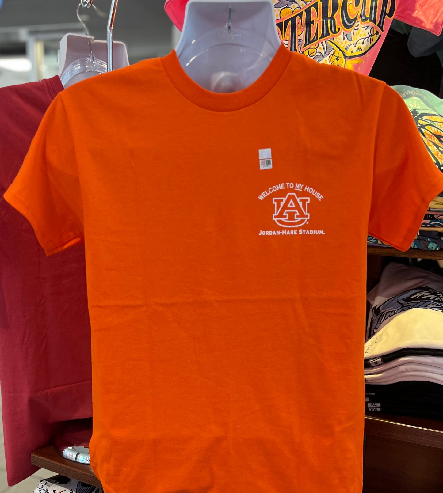 Auburn University - Jordan-Hare Stadium - Home of the Tigers Short Sleeve Tee (Orange)