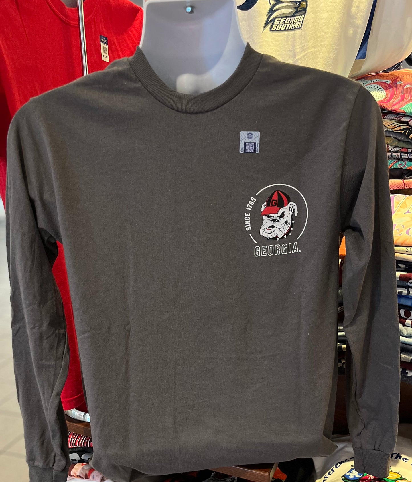 Georgia Bulldogs T-shirt - “Classic Athens Graphic Tee” (Long Sleeve Charcoal)