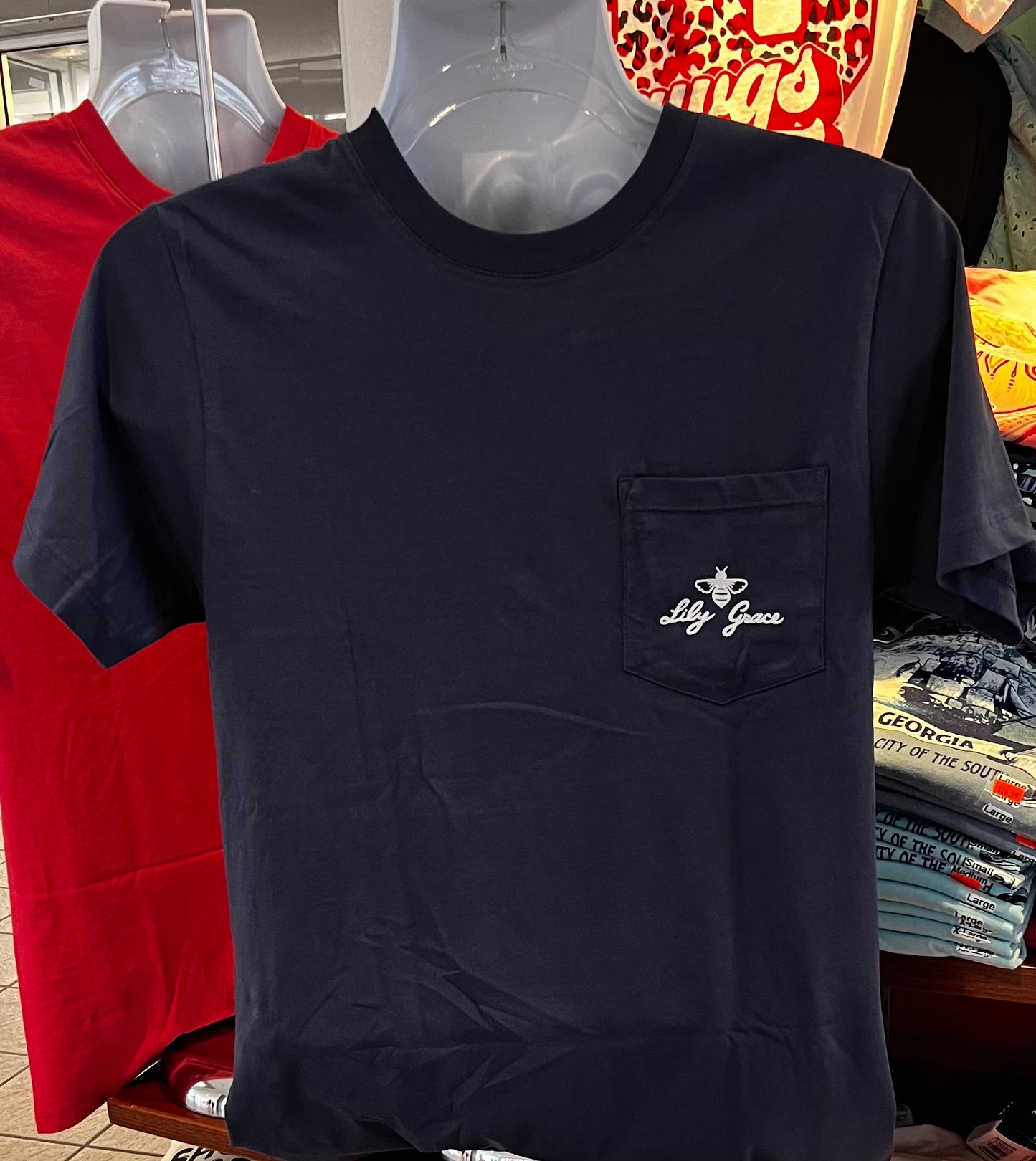 Lily Grace T-Shirt - “Born in the USA” (Short Sleeve Navy)