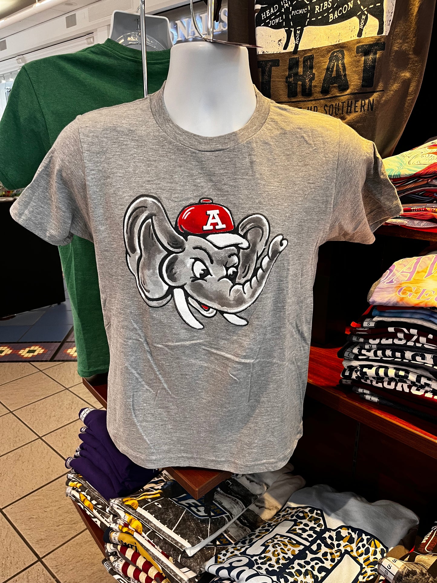 Alabama Youth Crimson Tide T-Shirt - “Big Al” (Short Sleeve Heather Gray)