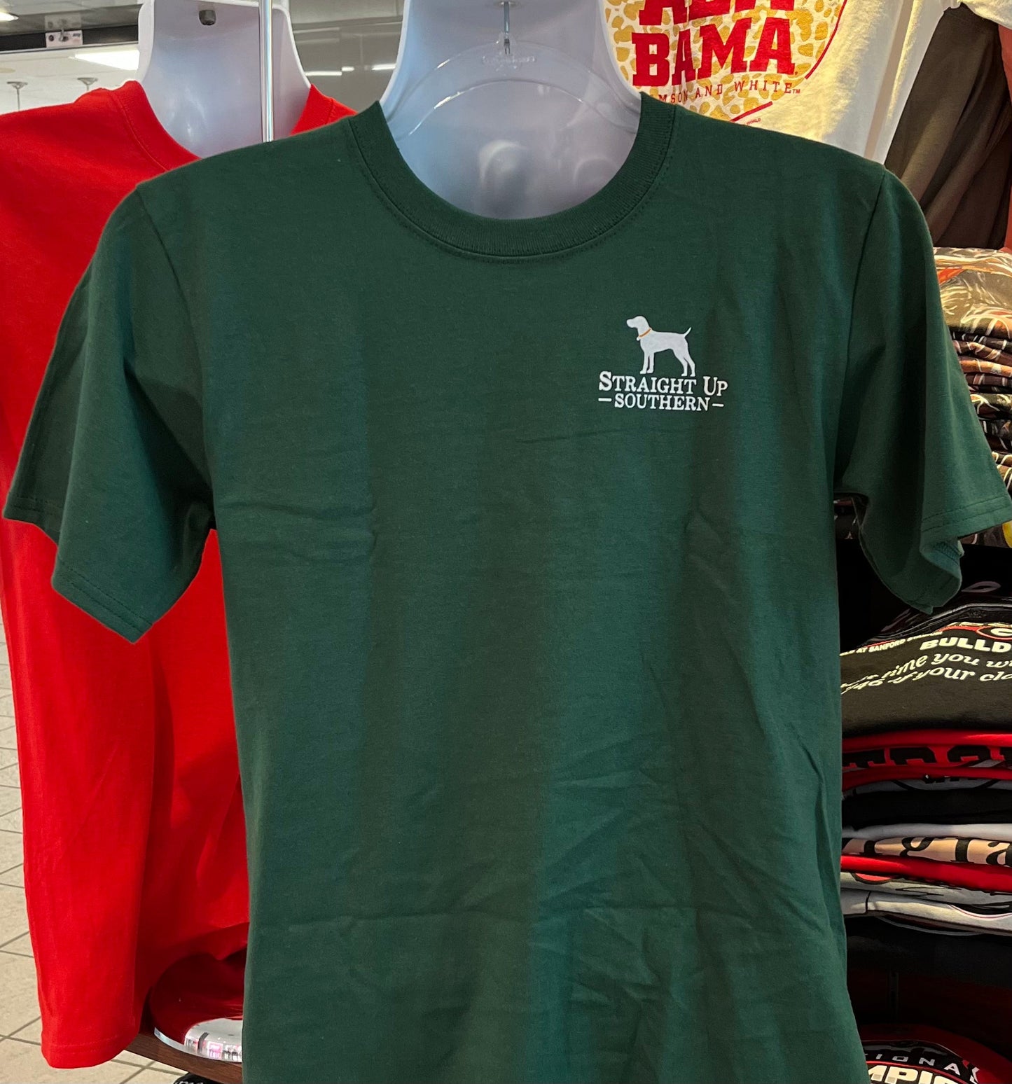 Straight up Southern “Ducks and Bucks” Short Sleeve Tee (Hunter Green)