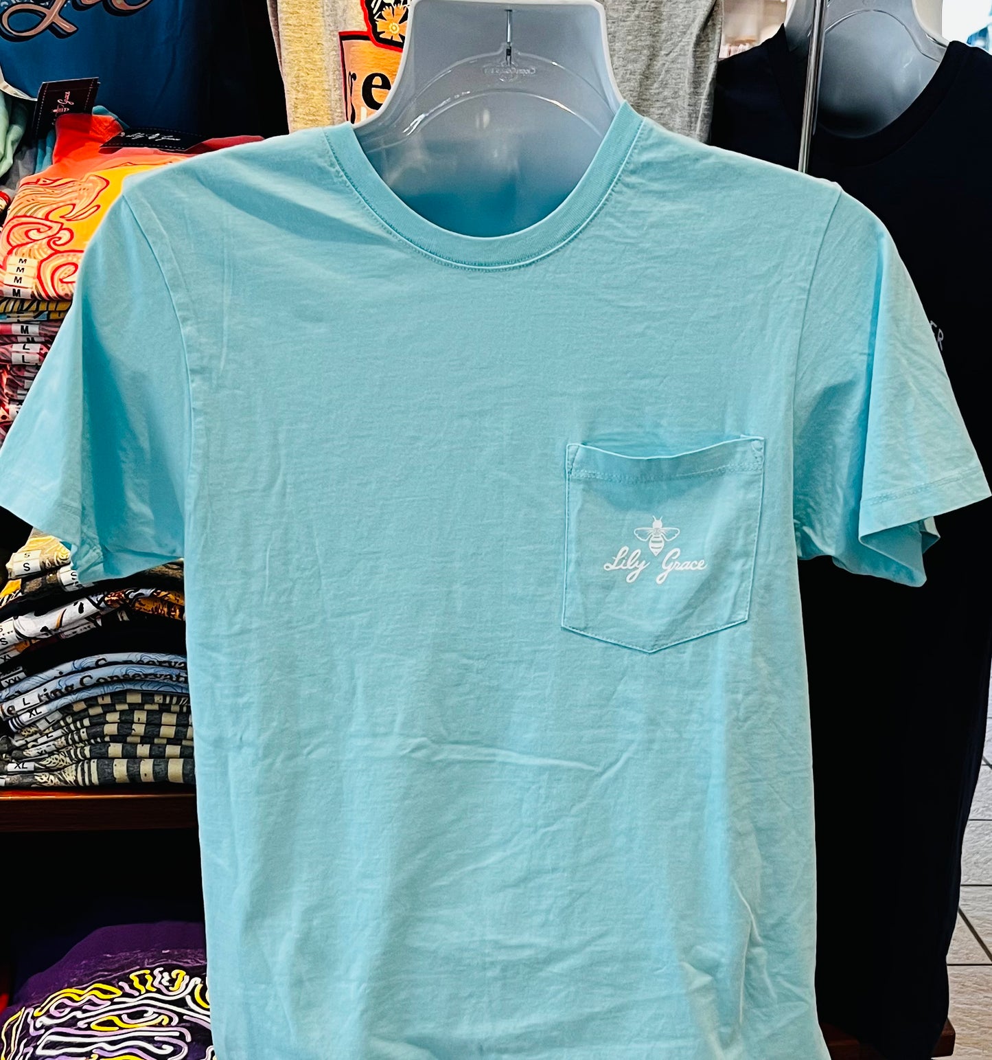 Lily Grace T-Shirt - “Lets Get Salty” (Short Sleeve Aqua)