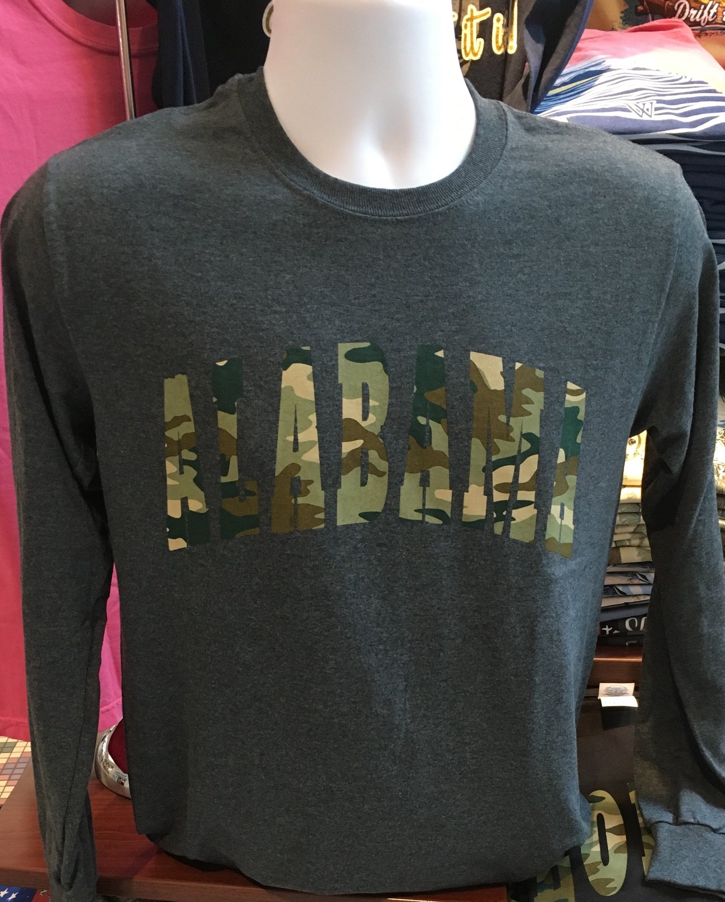 Alabama Camo Long Sleeve Tee (Heather Gray)