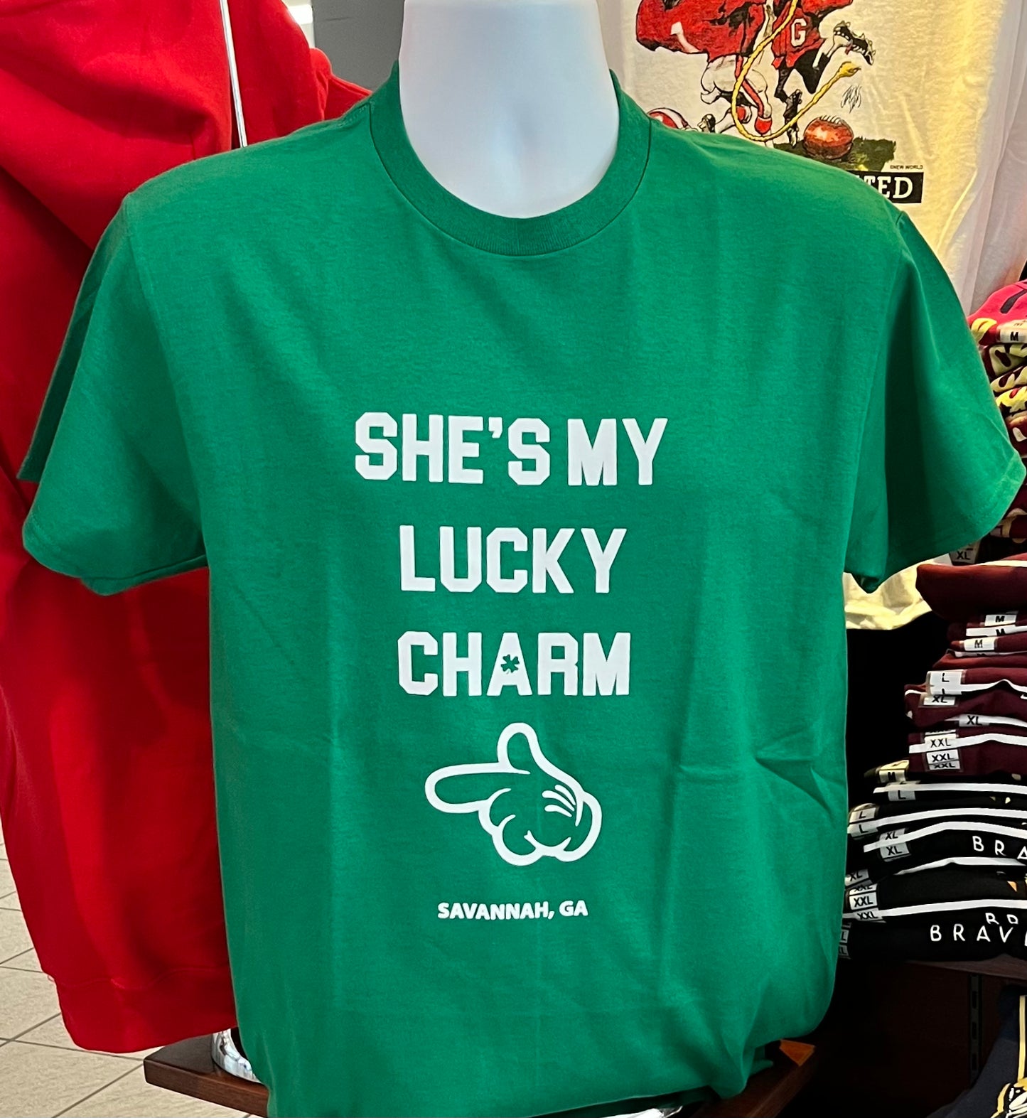 St. Patrick’s Day “She’s my lucky charm” Short Sleeve (Green)