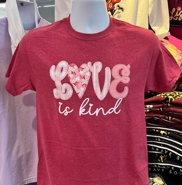 Valentine’s Day “Love is Kind” Short Sleeve (Heather Red)