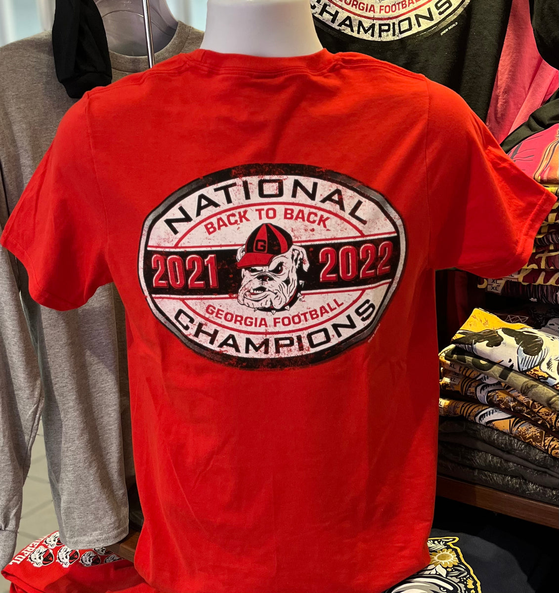 Georgia Bulldogs : 2022 Football National Champions Back to Back T-Shirt -   – Shop B-Unlimited