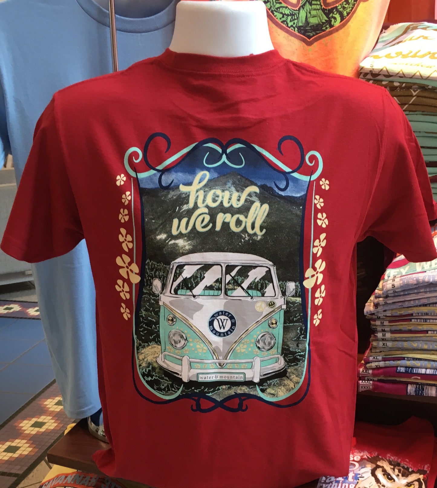 Minibus “How we roll” Short Sleeve Tee (Cardinal Red)