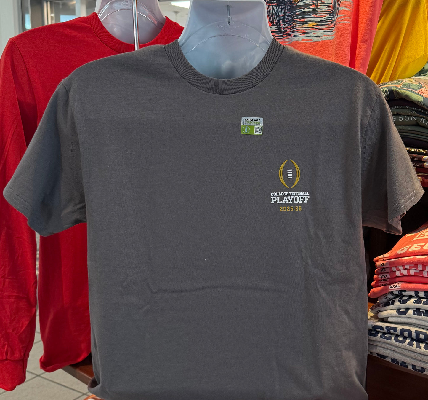 2025 12-Team College Football Playoff Pennants Graphic Tee (Short Sleeve Charcoal)