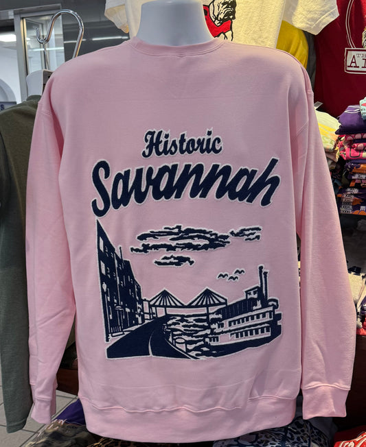 Savannah Historic Fleece Sweatshirt (Pink Crew)