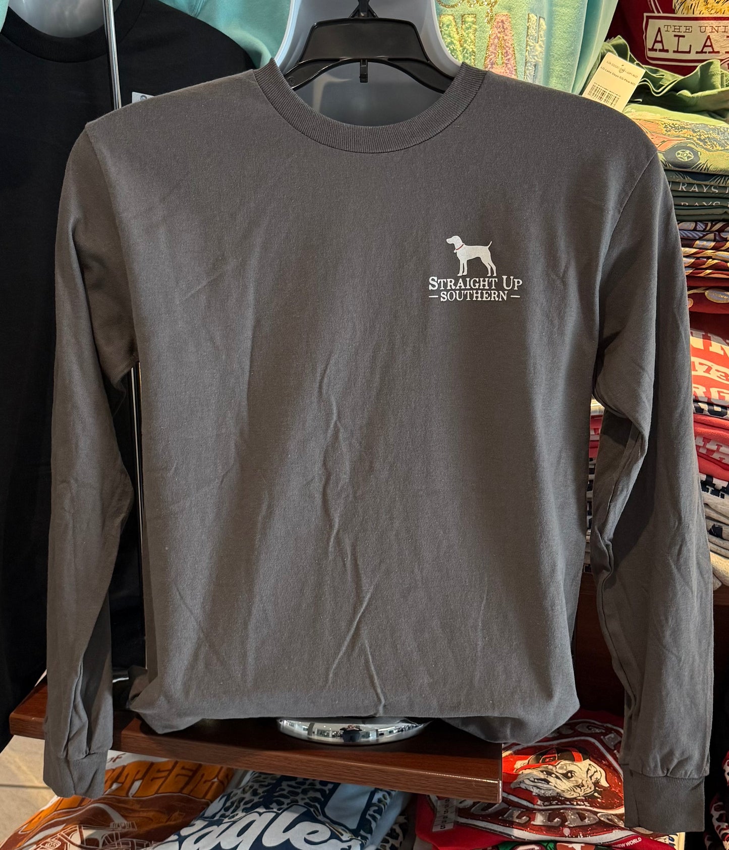 Straight Up Southern T-Shirt - “Majestic Trophy Buck”: Ain’t Nothing Better (Long Sleeve Charcoal)