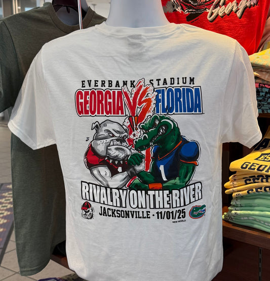 Georgia Bulldogs T-shirt - “2025 Georgia vs Florida Game Day Graphic Tee” (Short Sleeve White)