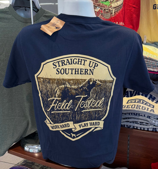 Straight Up Southern T-Shirt - Field Tested (Short Sleeve Navy)