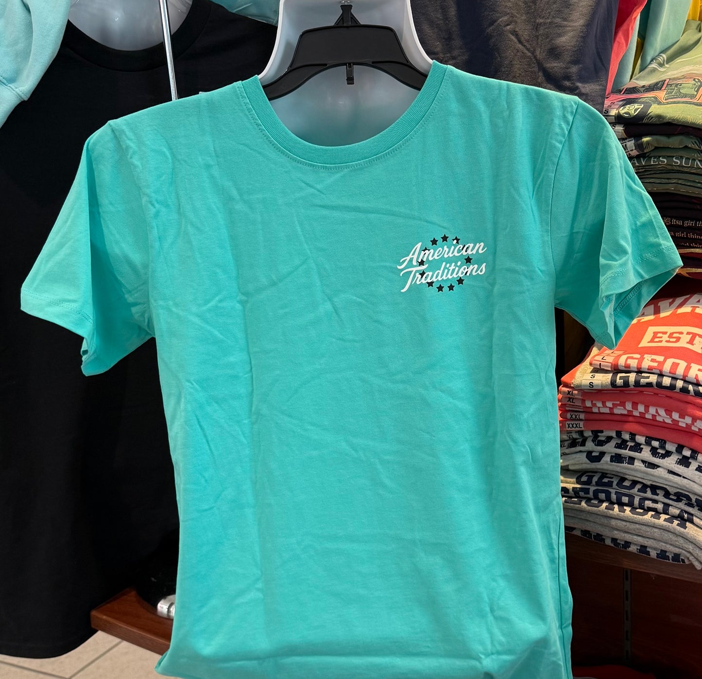 American Traditions T-Shirt - “Wild Thing - Bear with Honey Pot” (Short Sleeve Aloe)