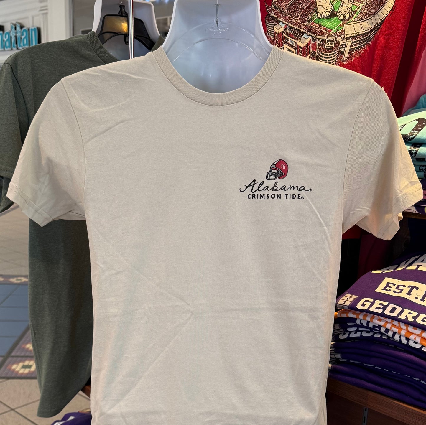 Alabama Crimson Tide T-Shirt - “Game Day Collage” (Short Sleeve Bone)