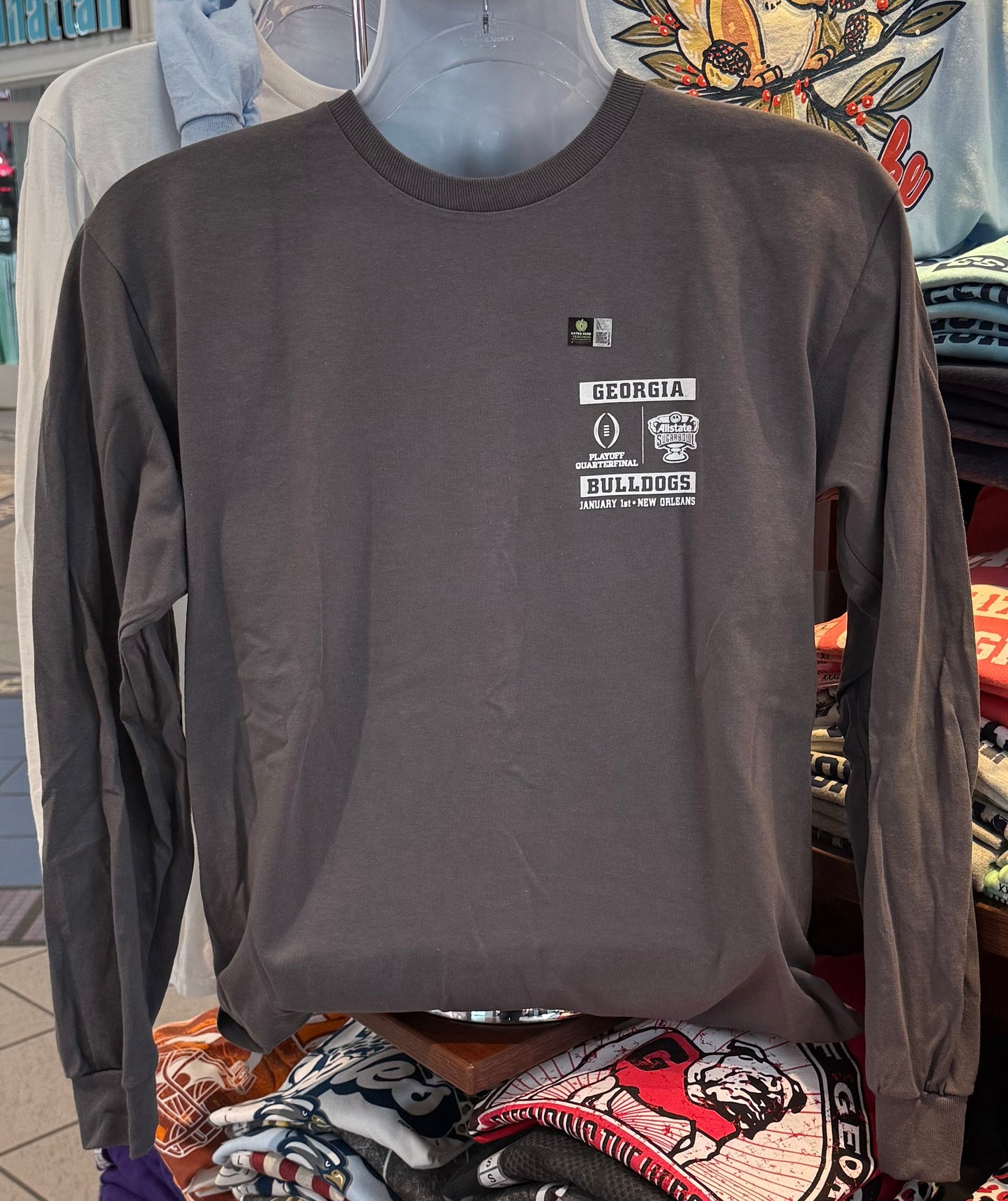 Georgia Bulldogs 2026 Sugar Bowl Graphic Tee (Long Sleeve Charcoal)