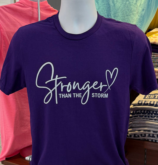 Stronger Than the Storm Graphic T-shirt (Short Sleeve Purple)