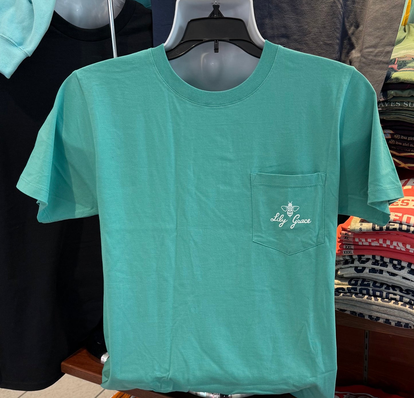 Lily Grace T-Shirt - “Refuse to Sink Anchor” (Short Sleeve Seafoam)