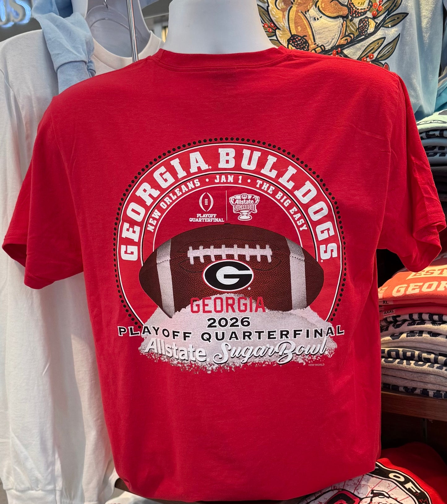 Georgia Bulldogs 2026 Sugar Bowl Graphic Tee (Short Sleeve Red)