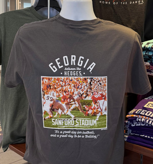 Georgia Bulldogs T-shirt - “It’s a great day for football, and a great day to be a bulldog Graphic Tee” (Short Sleeve Charcoal)