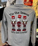 Georgia Bulldogs Christmas T-shirt - “Nutcracker - Go Nuts for the Dawgs” (Long Sleeve Sport Gray)
