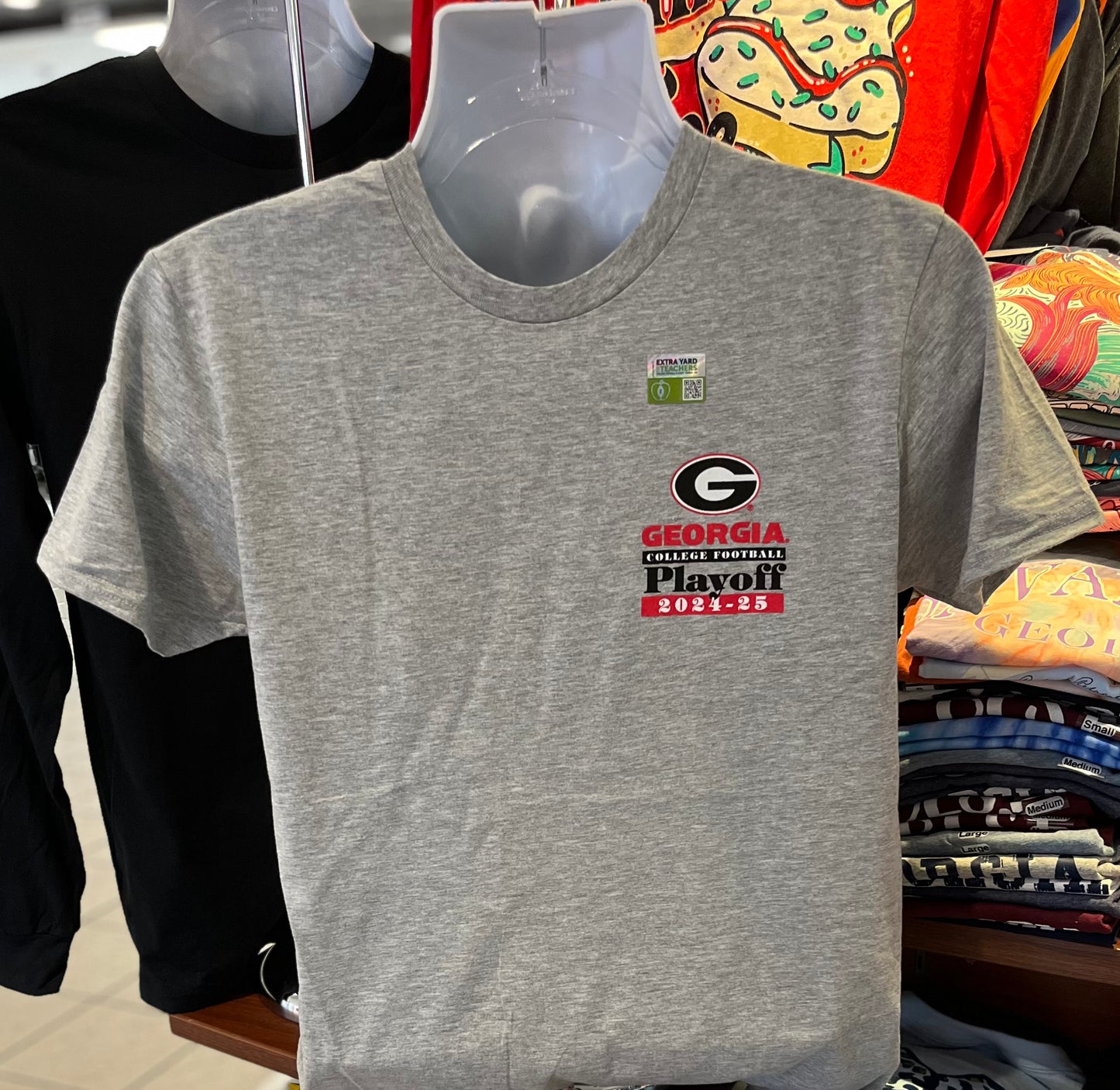 Georgia Bulldogs T-shirt - “ 2024 College Football Playoffs Tee - Not Done Yet” (Short Sleeve Sports Gray)