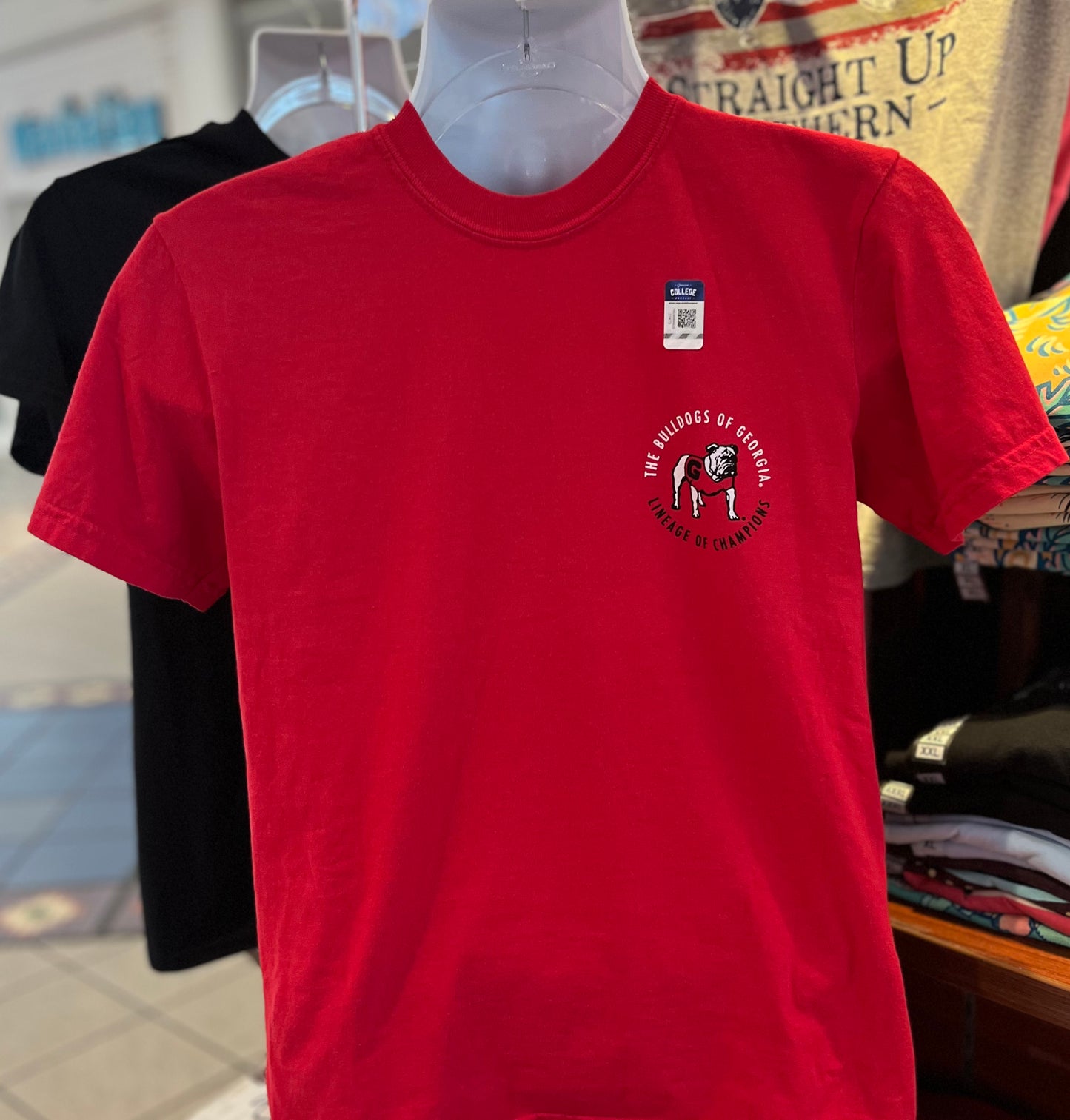 Georgia Bulldogs T-shirt - “Calling the Dawgs - UGA I to XI” (Comfort Colors Short Sleeve Red)