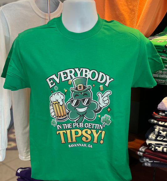 St. Patrick’s Day “Everybody in the Pub Gettin’ Tipsy”  Short Sleeve (Green)
