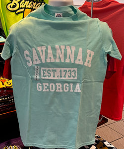 Savannah “Established 1733” Short Sleeve Tee (Celadon)