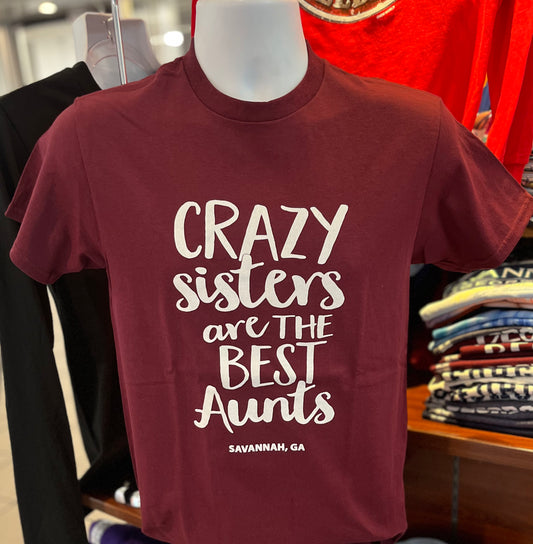 Savannah Crazy Aunt Short Sleeve Tee (Maroon)