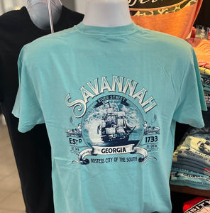 Savannah “Hostess City of the South” Short Sleeve Tee (Chalky Mint)