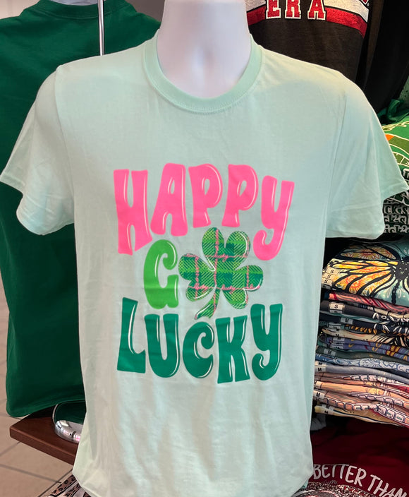 St. Patrick’s Day “Happy Go Lucky”  Short Sleeve (Mint)