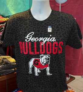 Georgia Bulldogs T-shirt - “Georgia Bulldogs” (Black Leopard)