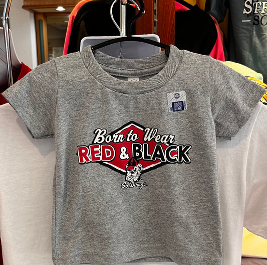 Georgia Bulldogs Infant/Toddler "Born to Wear Red and Black" (Dark Ash)