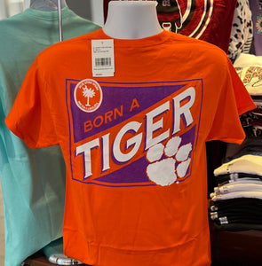 Clemson Tigers “Born a Tiger” Short Sleeve Tee (Orange)