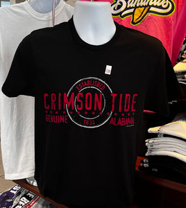 Alabama T-Shirt - “Crimson Tide - Est. 1831” (Short Sleeve Black)